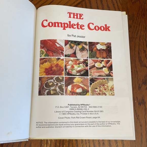 Vintage 1984 Cookbook Pat Jester The Complete Cook Hardcover - 950 Basic Recipes - Picture 7 of 16